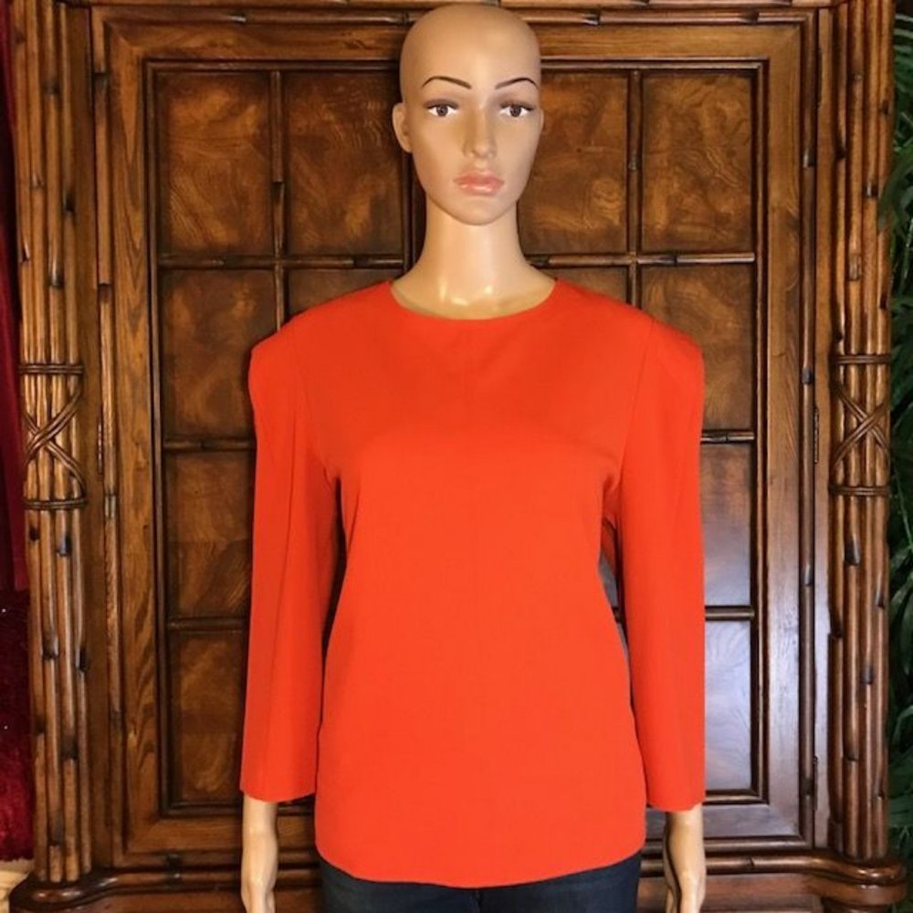 Ann Taylor Center Seam Couture Puff Sleeve Top